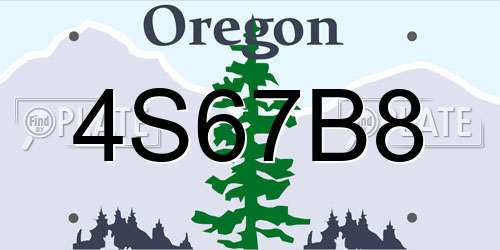 4S67B8 Oregon License Plate