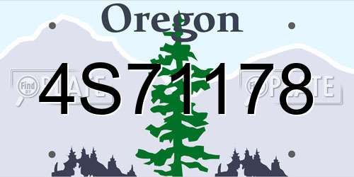4S71178 Oregon License Plate