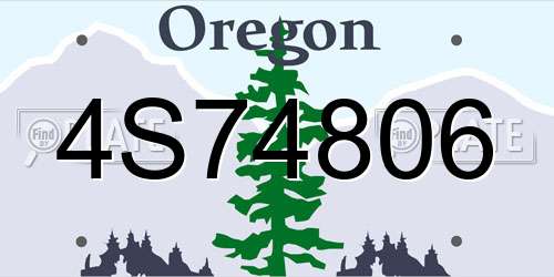 4S74806 Oregon License Plate