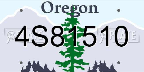 4S81510 Oregon License Plate