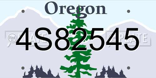 4S82545 Oregon License Plate