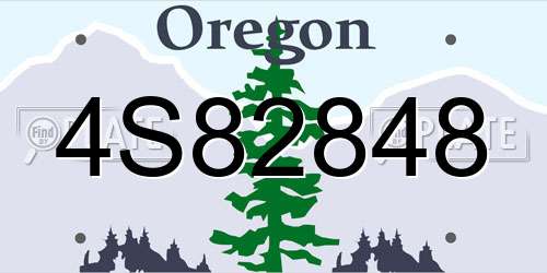 4S82848 Oregon License Plate