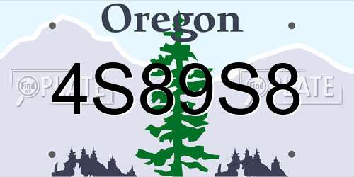 4S89S8 Oregon License Plate
