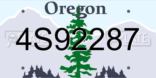 4S92287 Oregon License Plate