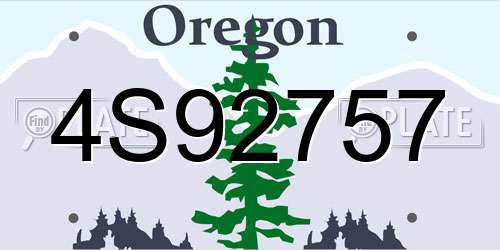 4S92757 Oregon License Plate