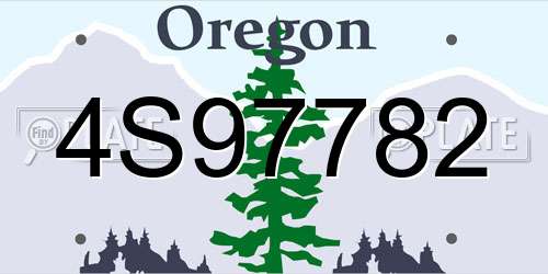 4S97782 Oregon License Plate