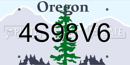 4S98V6 Oregon License Plate