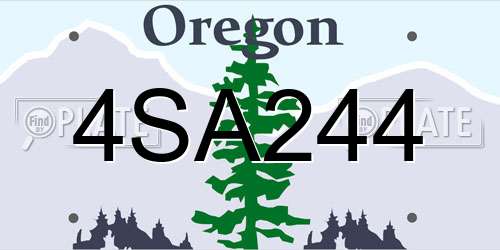 4SA244 Oregon License Plate