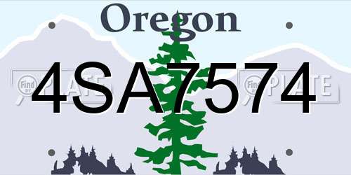 4SA7574 Oregon License Plate