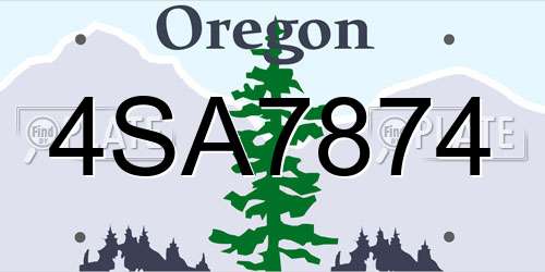 4SA7874 Oregon License Plate