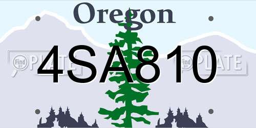 4SA810 Oregon License Plate