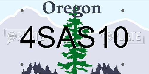 4SAS10 Oregon License Plate