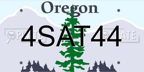 4SAT44 Oregon License Plate