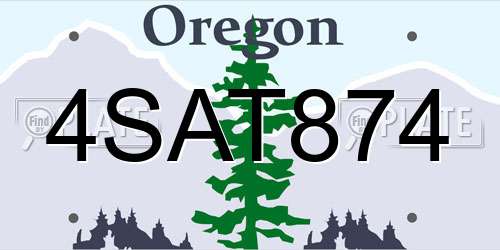 4SAT874 Oregon License Plate