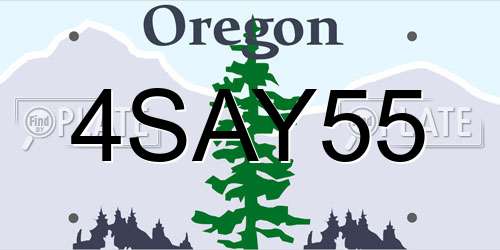 4SAY55 Oregon License Plate