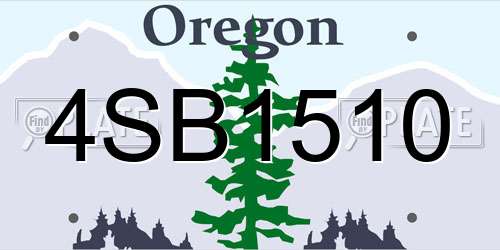 4SB1510 Oregon License Plate