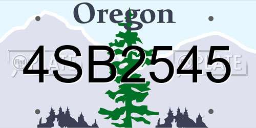 4SB2545 Oregon License Plate