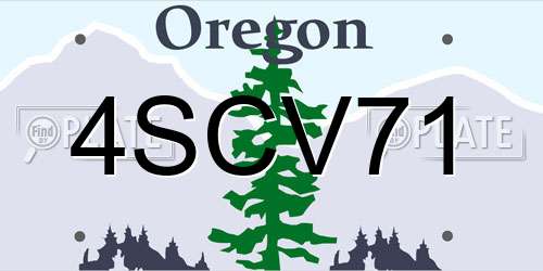 4SCV71 Oregon License Plate