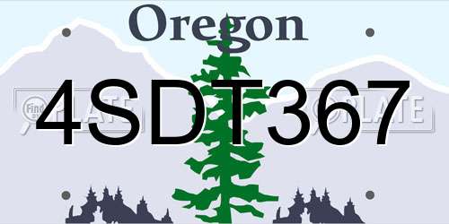 4SDT367 Oregon License Plate
