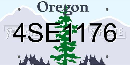 4SE1176 Oregon License Plate