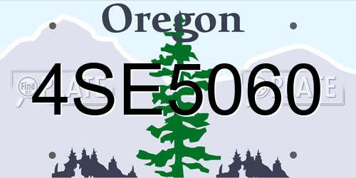 4SE5060 Oregon License Plate
