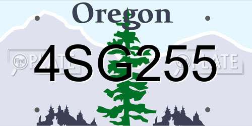 4SG255 Oregon License Plate