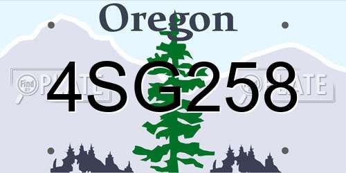 4SG258 Oregon License Plate