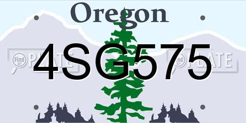 4SG575 Oregon License Plate