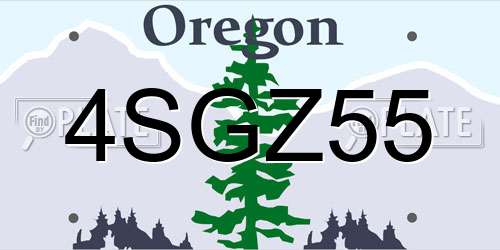 4SGZ55 Oregon License Plate
