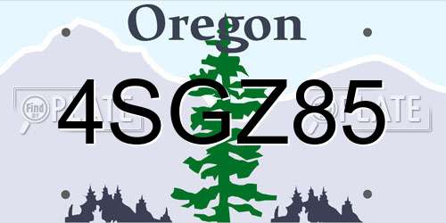 4SGZ85 Oregon License Plate