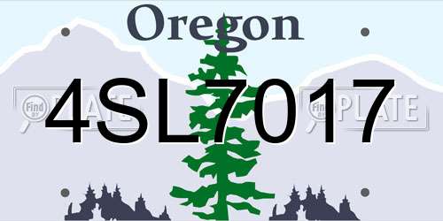 4SL7017 Oregon License Plate