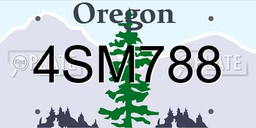4SM788 Oregon License Plate