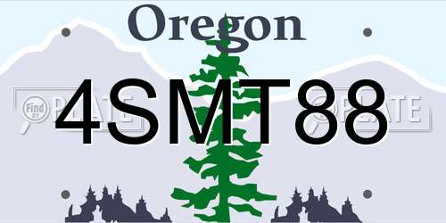 4SMT88 Oregon License Plate