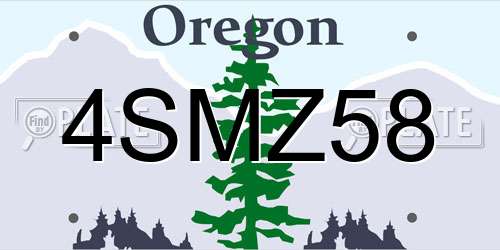 4SMZ58 Oregon License Plate