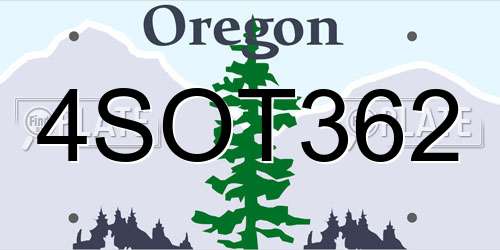 4SOT362 Oregon License Plate