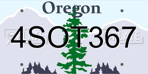 4SOT367 Oregon License Plate