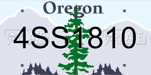 4SS1810 Oregon License Plate