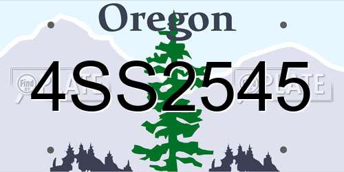 4SS2545 Oregon License Plate