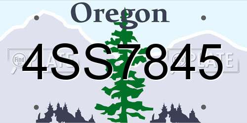 4SS7845 Oregon License Plate