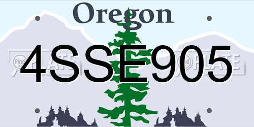 4SSE905 Oregon License Plate