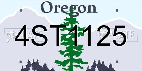 4ST1125 Oregon License Plate