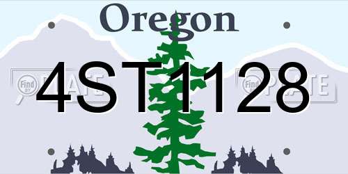 4ST1128 Oregon License Plate