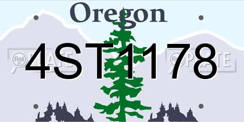 4ST1178 Oregon License Plate