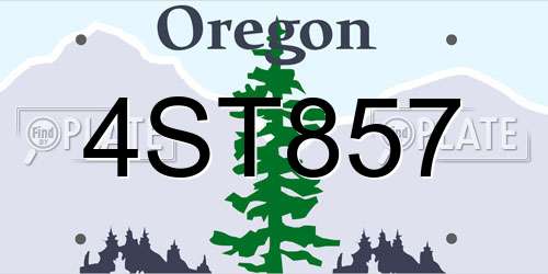 4ST857 Oregon License Plate
