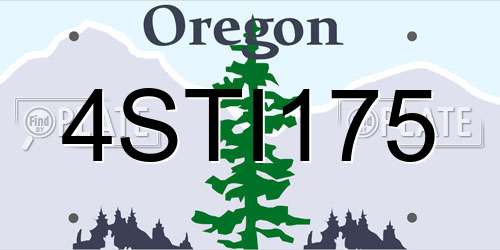4STI175 Oregon License Plate