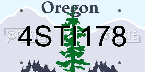 4STI178 Oregon License Plate