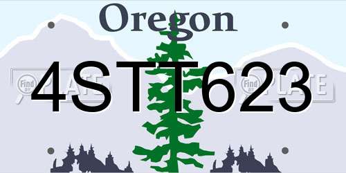 4STT623 Oregon License Plate