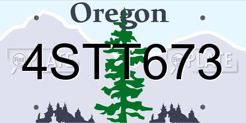 4STT673 Oregon License Plate