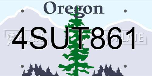 4SUT861 Oregon License Plate