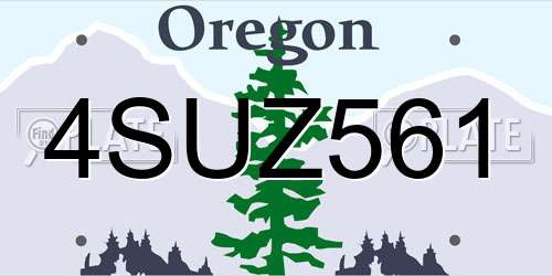 4SUZ561 Oregon License Plate